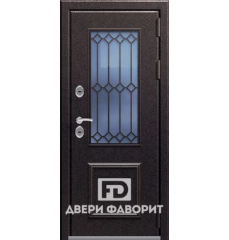 Железная дверь со стеклом и терморазрывом