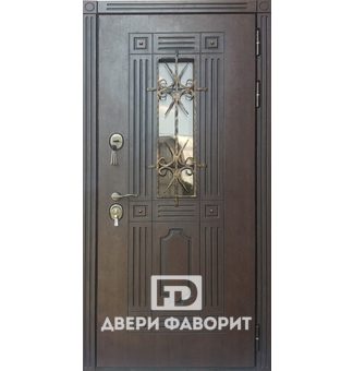 Дверь со стеклом, ковкой и терморазрывом (3 петли)