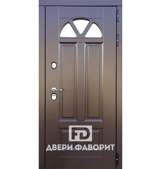 Металлическая дверь с терморазрывом и стеклопакетом в коттедж