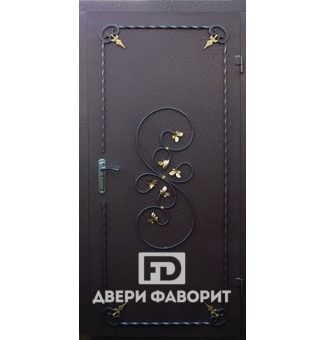 Дверь в коттедж с цинкогрунтом + ковка