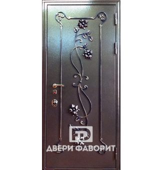 Входная дверь с ковкой (порошок и ламинат)