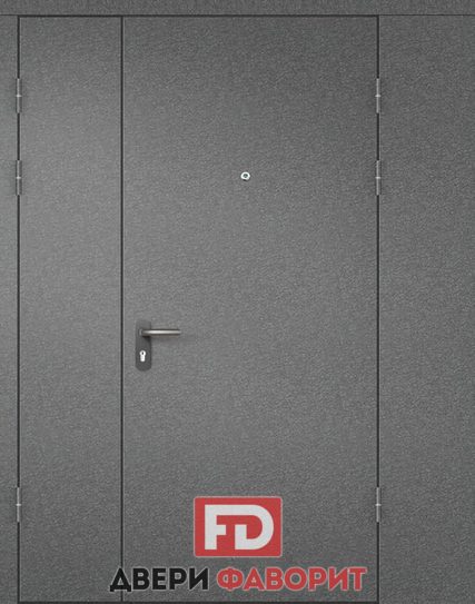 недорогая двустворчатая дверь с боковой вставкой, покрытие порошковой краской - МД-1762 - dvstv009