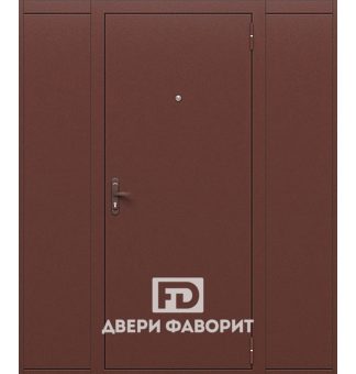 Недорогая дверь с боковыми вставками (покрытие цинкогрунт)