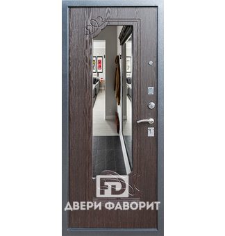 Дверь стальная с фигурным зеркалом