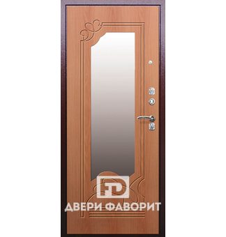 Стальная дверь с фигурным зеркалом (МДФ)