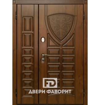 Уличная двустворчатая дверь с МДФ